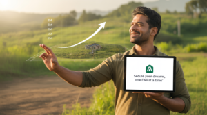 Smart Indian buyer planning land loan using EMI calculator